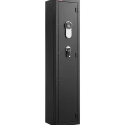 VEVOR Gun Safe, Heavy Duty Cold-Rolled Steel Fireproof Rifle Cabinet with Fingerprint, Digital Keypad & Key, Large Long Gun Cabinet with Magazine and LED, Adjustable Racks for Rifles, Pistols, Shotgun