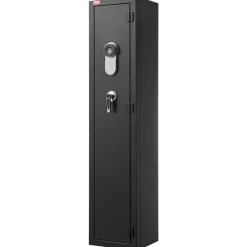 VEVOR Gun Safe, Heavy Duty Cold-Rolled Steel Fireproof Rifle Cabinet with Fingerprint, Digital Keypad & Key, Large Long Gun Cabinet with Magazine and LED, Adjustable Racks for Rifles, Pistols, Shotgun