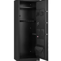 VEVOR 10-12 Gun Safe, Long Gun Cabinet for Rifles and Pistols, Quick Access Rifle Safe with 4 Pistol Pockets and 3 Adjustable Racks, Large Digital Cabinet with Key and Password Lock