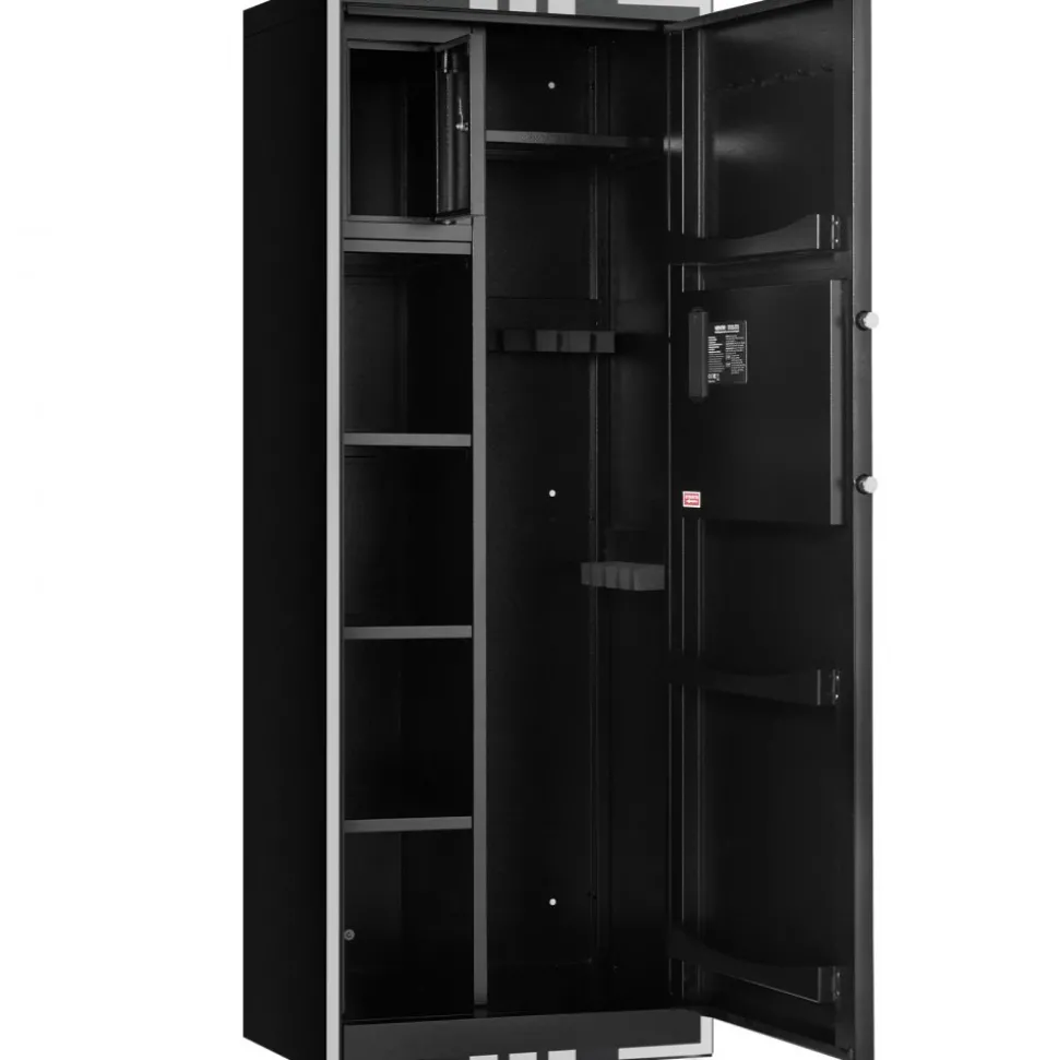 VEVOR 4 Gun Safe, Long Gun Cabinet for Rifles and Pistols, Quick Access Rifle Safe with 3 Ammo Slots and 2 Adjustable Racks, Large Digital Cabinet with Key and Password Lock