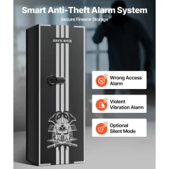 VEVOR 4 Gun Safe, Long Gun Cabinet for Rifles and Pistols, Quick Access Rifle Safe with 3 Ammo Slots and 2 Adjustable Racks, Large Digital Cabinet with Key and Password Lock