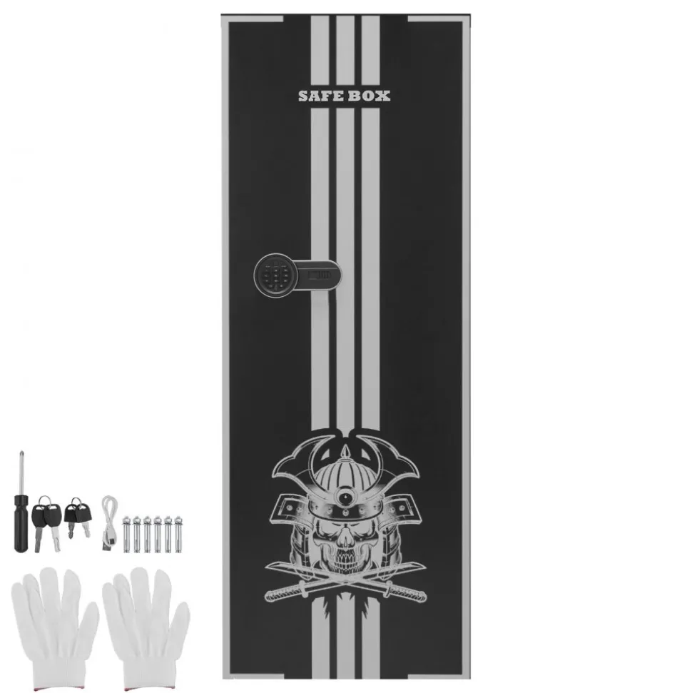 VEVOR 4 Gun Safe, Long Gun Cabinet for Rifles and Pistols, Quick Access Rifle Safe with 3 Ammo Slots and 2 Adjustable Racks, Large Digital Cabinet with Key and Password Lock