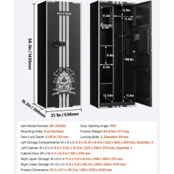 VEVOR 4 Gun Safe, Long Gun Cabinet for Rifles and Pistols, Quick Access Rifle Safe with 3 Ammo Slots and 2 Adjustable Racks, Large Digital Cabinet with Key and Password Lock