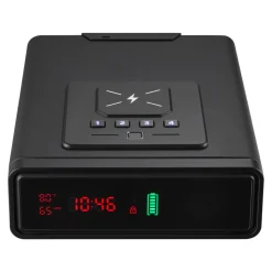 VEVOR Gun Safe, Pistol Handgun Drawer Safe with Fingerprint/Password/Key, 3-Way Quick Access Firearm Case Drawer with Screen for 2 Pistols & Magazines, Wireless Charging, for Desk Bedside Nightstand