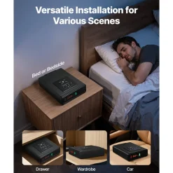 VEVOR Gun Safe, Pistol Handgun Drawer Safe with Fingerprint/Password/Key, 3-Way Quick Access Firearm Case Drawer with Screen for 2 Pistols & Magazines, Wireless Charging, for Desk Bedside Nightstand
