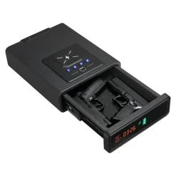 VEVOR Gun Safe, Pistol Handgun Drawer Safe with Fingerprint/Password/Key, 3-Way Quick Access Firearm Case Drawer with Screen for 2 Pistols & Magazines, Wireless Charging, for Desk Bedside Nightstand