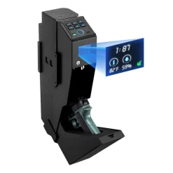VEVOR Gun Safe, Slider Handgun Gun Safe with Screen, Fingerprint/Password/Key, 3-Way Quick Access Firearm Case Box with LED for 1 Pistol & Magazine, Mounted Gun Box for Nightstand Bedside Desk Car