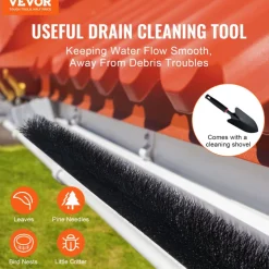 VEVOR Gutter Brush, 80 Feet Total Length 4.33 inch Diameter Gutter Cleaning Tools, Ground-Level Gutter Brush Leaf Guard for 5 Inch Gutters, Easily Clear roof Leaves and Debris, 27 Pack