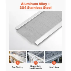 VEVOR Gutter Guard, 5 in Aluminum Gutter Cover with Stainless Steel Micro Mesh, Heavy-Duty 48ft Length, 0.04in Thick, Leaf Guard for Debris and Pine Needles, Easy DIY Install, Screws Included, 12 PCS