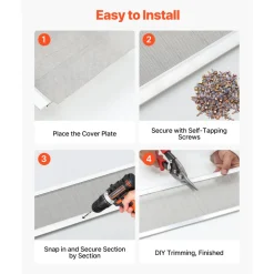 VEVOR Gutter Guard, 5 in Aluminum Gutter Cover with Stainless Steel Micro Mesh, Heavy-Duty 48ft Length, 0.04in Thick, Leaf Guard for Debris and Pine Needles, Easy DIY Install, Screws Included, 12 PCS