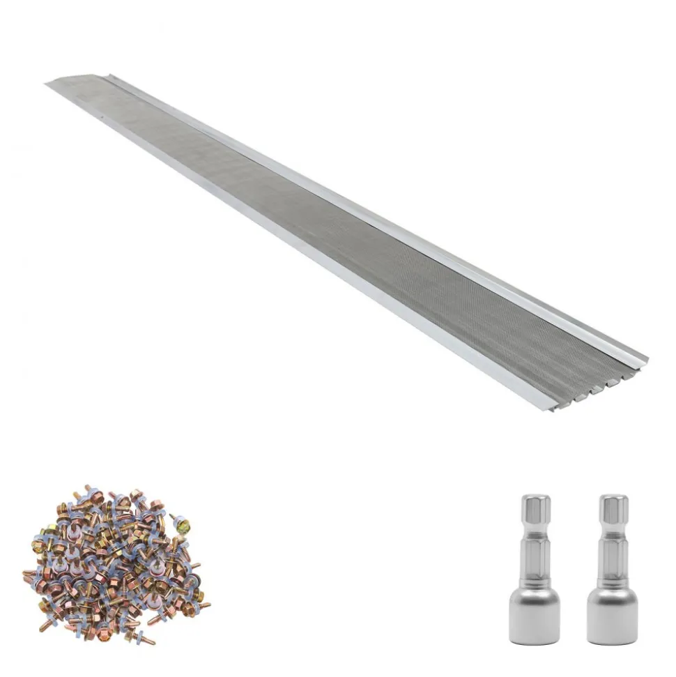VEVOR Gutter Guard, 6 in Aluminum Gutter Cover with Stainless Steel Micro Mesh, Heavy-Duty 100ft Length, 0.04in Thick, Leaf Guard for Debris and Pine Needles, Easy DIY Install, Screws Included, 20 PCS