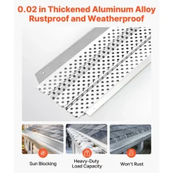 VEVOR Gutter Guard, 5 inch Aluminum Gutter Cover Heavy-Duty, 32ft Length Protection Cover for Leaf & Debris, 0.02 in Thickness Mill Finish, Easy DIY Install, Fast Drainage, Screws Included, 8 PCS