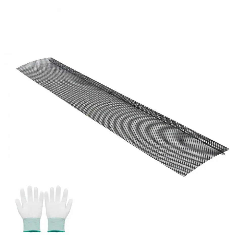 VEVOR Gutter Guard, 6 in Powder-Coated Steel Gutter Screen, Heavy-Duty 75 ft Length, 0.04 in Thickness, Leaf Guard for Debris and Leaves, Easy DIY Install, Fits 6" Standard Systems, 25 Pack, Black