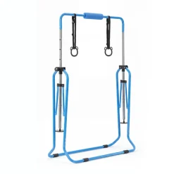 VEVOR Gymnastic Bars for Kids, 140 lbs Capacity Folding Training Kip Bar, Adjustable Height Gymnastic Horizontal Bar for Home, Training Equipment for Indoor and Outdoor, Easy to Assemble, Blue