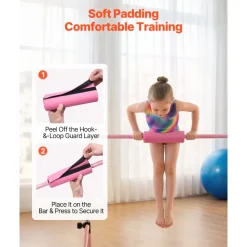 VEVOR Gymnastic Bars for Kids, 140 lbs Capacity Folding Training Kip Bar with Mat, Adjustable Height Gymnastic Horizontal Bar for Home, Training Equipment for Indoor Outdoor, Easy to Assemble, Blue