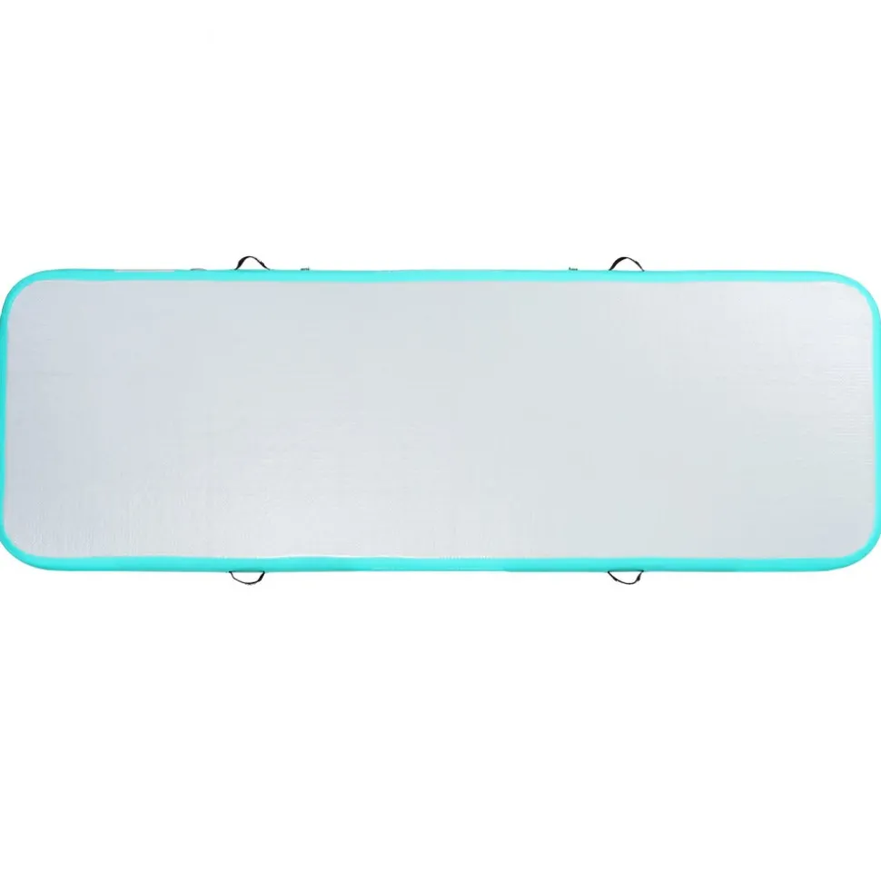 VEVOR Gymnastics Air Mat, 4 inch Thickness Inflatable Gymnastics Tumbling Mat, Tumble Track with Electric Pump, Training Mats for Home Use/Gym/Yoga/Cheerleading/Beach/Park/Water, 10 ft, Mint Green