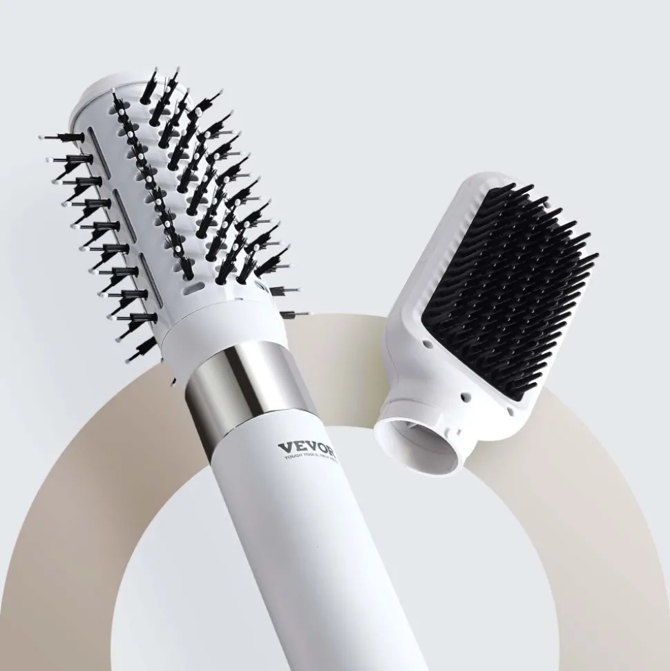 VEVOR Hair Dryer Styler, Ionic Hair Dryer Brush, 110,000RPM High-Speed Hot Air Styler with Brushless Motor, Oval & Paddle Brush, Blow Dryer Brush Styling Tool for Fast Drying Volumizing Straightening