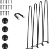 VEVOR 28" Hairpin Furniture Legs, Metal Home DIY Projects for Nightstand, Coffee Table, Desk, 500lbs Load Capacity with Rubber Floor Protectors, Metal Heavy Duty Sturdy Modern Table Legs, 4PCS Black