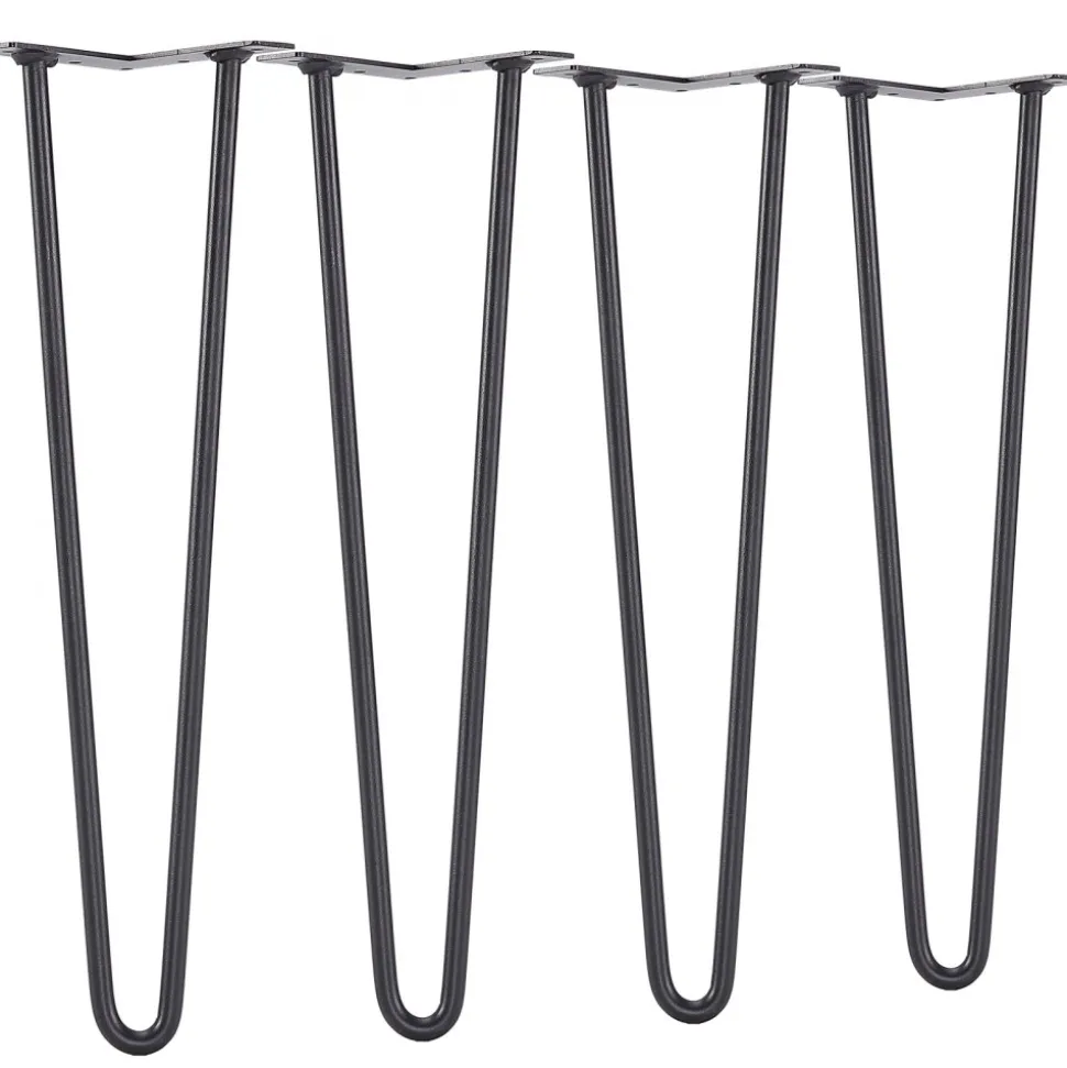VEVOR 19" Hairpin Furniture Legs, Metal Home DIY Projects for Nightstand, Coffee Table, Desk, 500lbs Load Capacity with Rubber Floor Protectors, Metal Heavy Duty Sturdy Modern Table Legs, 4PCS Black