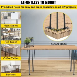 VEVOR Hairpin Table Legs 30