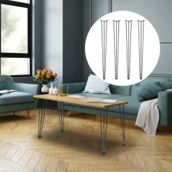 VEVOR Hairpin Table Legs 36 in Black Set of 4 Desk Legs 220 lbs Load Capacity Each Leg Hairpin Desk Legs 3 Rods for Bench Desk Dining End Table Chairs Carbon Steel DIY Heavy Duty Furniture Legs