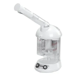 VEVOR Hair Steamer, 2-in-1 Professional Hair & Facial Steamer with Detachable Bonnet Hood, Nano Ionic & UV Ozone Face Steamer with 360° Rotatable Sprayer for Salon Spa Home Beauty