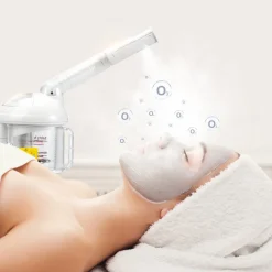 VEVOR Hair Steamer, 2-in-1 Professional Hair & Facial Steamer with Detachable Bonnet Hood, Nano Ionic & UV Ozone Face Steamer with 360° Rotatable Sprayer for Salon Spa Home Beauty