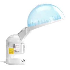 VEVOR Hair Steamer, 2-in-1 Professional Hair & Facial Steamer with Detachable Bonnet Hood, Nano Ionic & UV Ozone Face Steamer with 360° Rotatable Sprayer for Salon Spa Home Beauty
