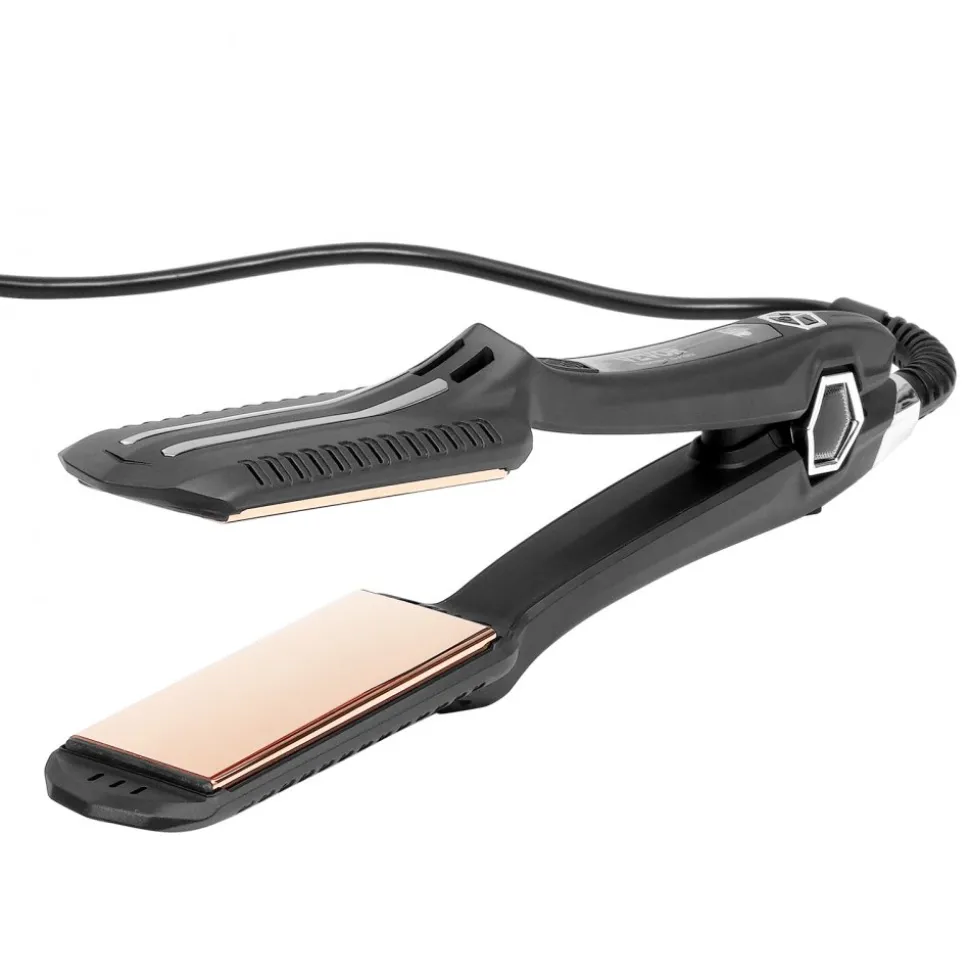 VEVOR Hair Straightener, 1.5-inch Titanium Flat Iron, Dual Infrared Hair Straightener Flat Iron with LCD Display and 19 Temp Levels - 210°F to 450°F, Fast Heating Hair Iron for Salon Home Travel Use