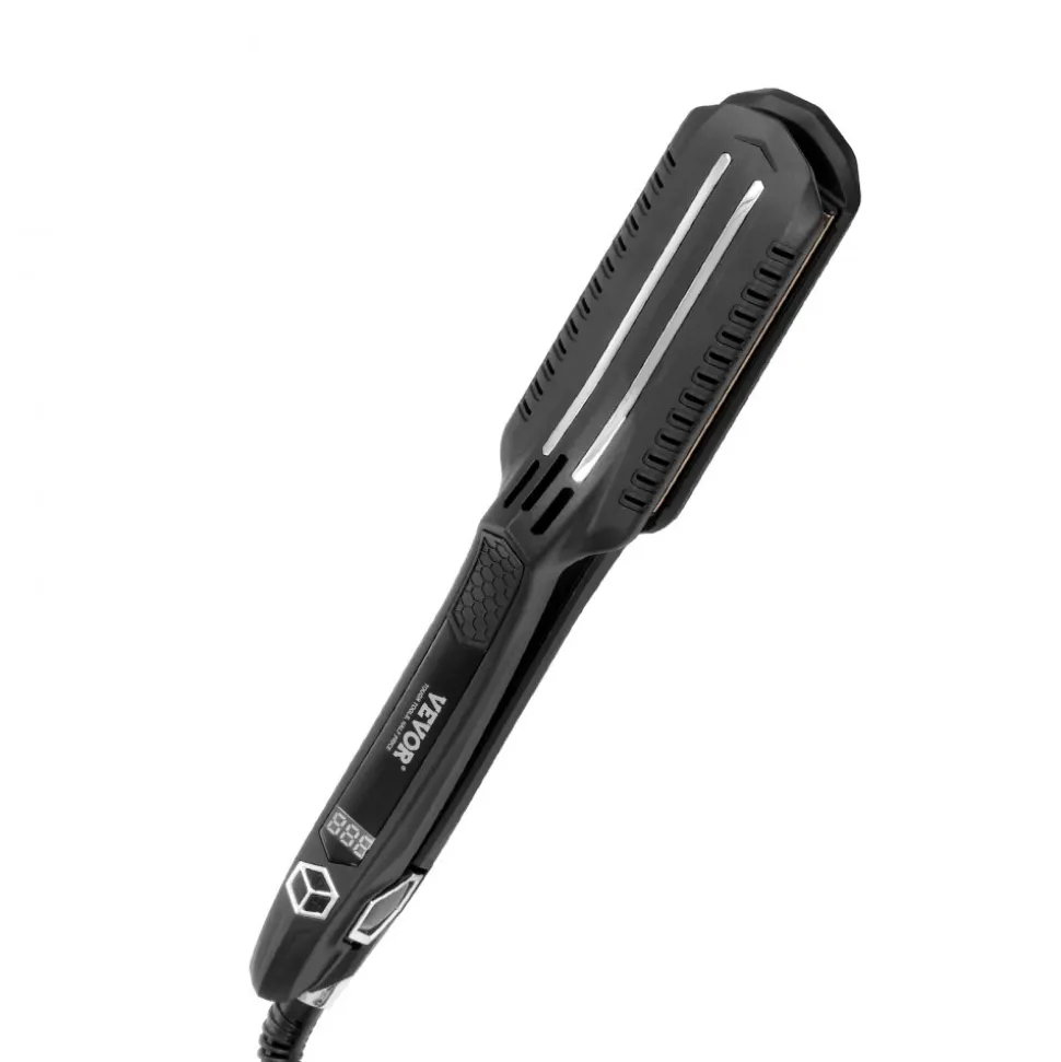 VEVOR Hair Straightener, 1.5-inch Titanium Flat Iron, Dual Infrared Hair Straightener Flat Iron with LCD Display and 19 Temp Levels - 210°F to 450°F, Fast Heating Hair Iron for Salon Home Travel Use