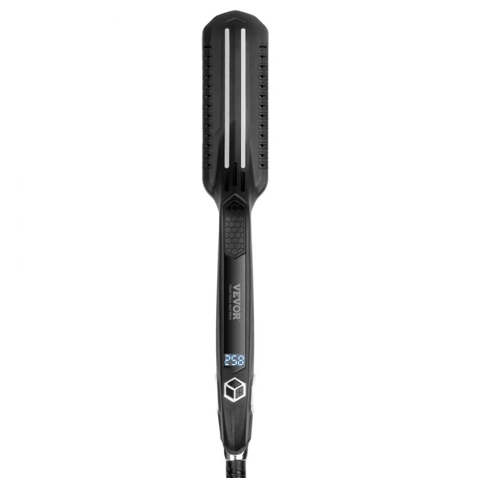 VEVOR Hair Straightener, 1.5-inch Titanium Flat Iron, Dual Infrared Hair Straightener Flat Iron with LCD Display and 19 Temp Levels - 210°F to 450°F, Fast Heating Hair Iron for Salon Home Travel Use