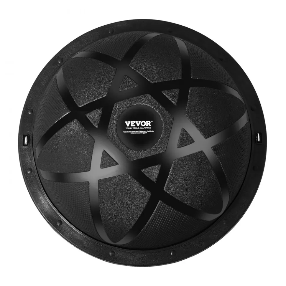 VEVOR Half Exercise Ball Trainer, 23 inch Balance Ball Trainer, 660 lbs Capacity Stability Ball, Yoga Ball with Resistance Bands and Pump, Strength Fitness Ball for Home Gym, Full Body Workouts, Black