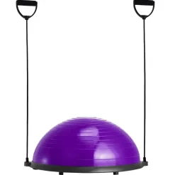 VEVOR Half Exercise Ball Trainer, 23 inch Balance Ball Trainer, 660 lbs Capacity Stability Ball, Yoga Ball with Resistance Bands and Pump, Strength Fitness Ball for Home Gym, Full Body Workouts, Blue