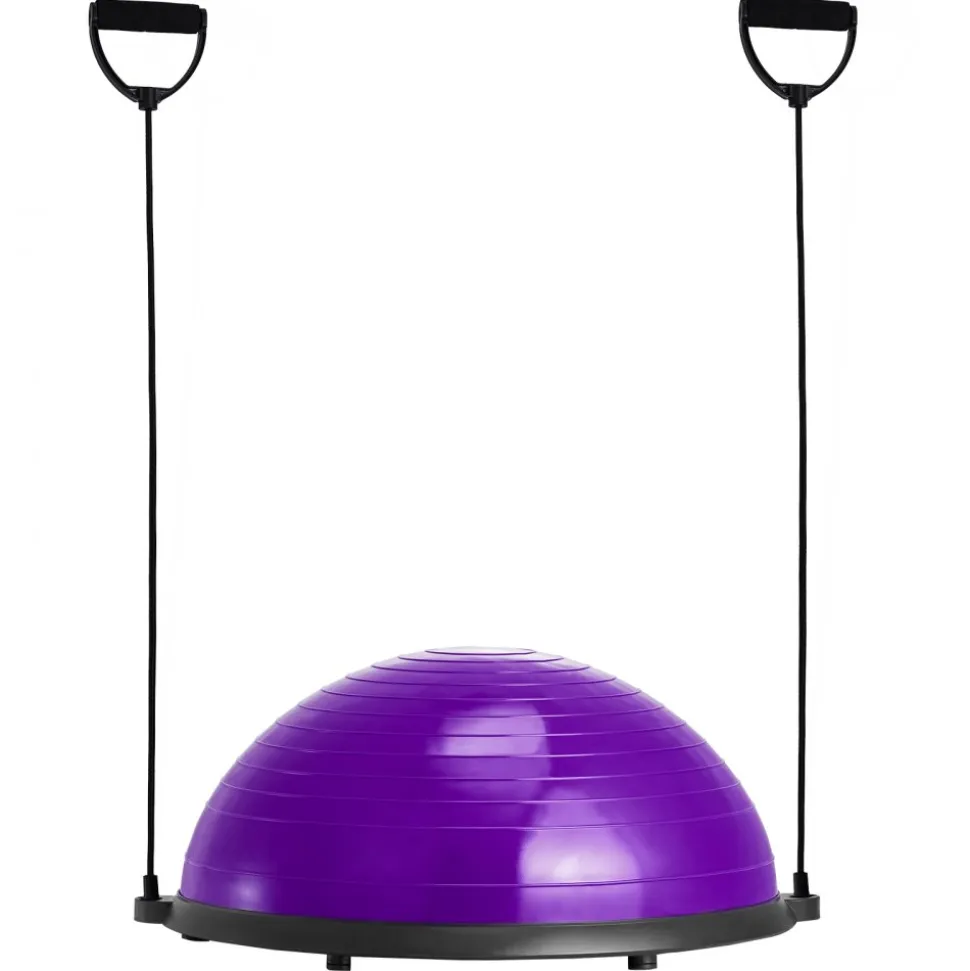 VEVOR Half Exercise Ball Trainer, 23 inch Balance Ball Trainer, 660 lbs Capacity Stability Ball, Yoga Ball with Resistance Bands and Pump, Strength Fitness Ball for Home Gym, Full Body Workouts, Blue