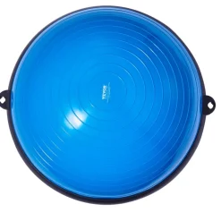 VEVOR Half Exercise Ball Trainer, 23 inch Balance Ball Trainer, 660lbs Capacity Stability Ball, Yoga Ball with Resistance Bands & Foot Pump, Strength Fitness Ball for Home Gym, Full Body Workout, Blue