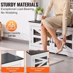 VEVOR Hall Tree Entryway Bench, Coat Rack with Shoe Storage, 32