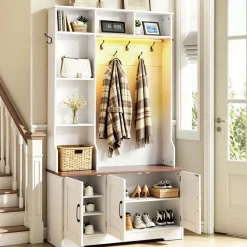 VEVOR Hall Tree with Bench and Shoe Storage, 39