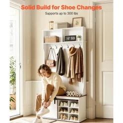 VEVOR Hall Tree with Bench and Shoe Storage, 42