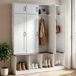 VEVOR Hall Tree with Bench and Shoe Storage, 59