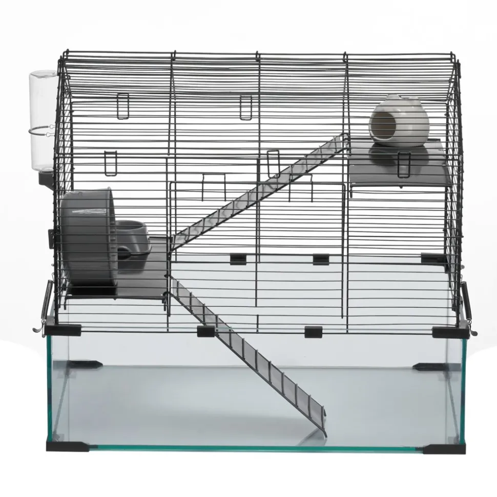 VEVOR Hamster Cage, 360° Viewing Transparent Hamster Habitats, Small Animal Cage, 22.8 x 15 x 21.3 in, Ventilated Pet Mouse Cages with Water Bottle, Portable Hamster House for Rats, Guinea Pigs