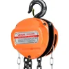 VEVOR Hand Chain Hoist, 1/2 Ton 1100 lbs Capacity, Manual Chain Block with Upgrade G80 Galvanized Chain, 10 ft Lifting Height, Heavy Duty Pulley Hoist for Garage Warehouse Automotive Machinery, Orange