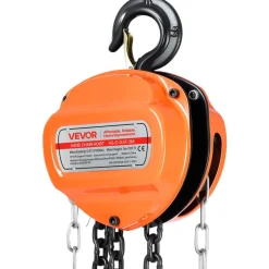 VEVOR Hand Chain Hoist, 1/2 Ton 1100 lbs Capacity, Manual Chain Block with Upgrade G80 Galvanized Chain, 10 ft Lifting Height, Heavy Duty Pulley Hoist for Garage Warehouse Automotive Machinery, Orange