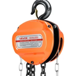 VEVOR Hand Chain Hoist, 1 Ton 2200 lbs Capacity, Manual Chain Block with Upgrade G80 Galvanized Chain, 20 ft Lifting Height, Heavy Duty Pulley Hoist for Garage Warehouse Automotive Machinery, Orange