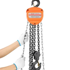 VEVOR Hand Chain Hoist, 1 Ton 2200 lbs Capacity, Manual Chain Block with Upgrade G70 Galvanized Chain, 8 ft Lifting Height, Heavy Duty Pulley Hoist for Garage Warehouse Automotive Machinery, Red