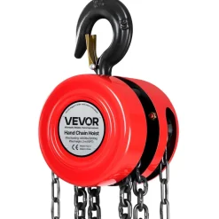 VEVOR Hand Chain Hoist, 2 Ton 4400 lbs Capacity, Manual Chain Block with Upgrade G70 Galvanized Chain, 10 ft Lifting Height, Heavy Duty Pulley Hoist for Garage Warehouse Automotive Machinery, Red