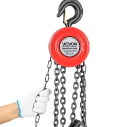 VEVOR Hand Chain Hoist, 2 Ton 4400 lbs Capacity, Manual Chain Block with Upgrade G70 Galvanized Chain, 10 ft Lifting Height, Heavy Duty Pulley Hoist for Garage Warehouse Automotive Machinery, Red