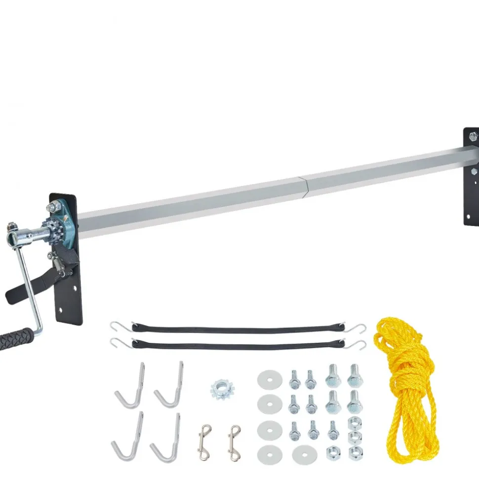 VEVOR Hand Crank Tarp Roller Kit, 64" to 104" Wide, Aluminum Alloy, Manual Cab Level Dump Truck Tarp Roller with 7" Sponge-Wrapped Handle, Perfect for Dump Trucks, Trailers, Trash Haulers (No Tarp)