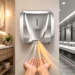 VEVOR Hand Dryer, 2 Pack 1800W Bathroom Air Hand Dryer, Automatic High Speed with HEPA Filter, Fast Drying, Brushed Stainless Steel, AC110-120V Commercial Wall Mounted for Restroom, Hotel, Office,Home