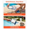 VEVOR Handheld Pool Vacuum, 26 GPM Cordless Spa Hot Tub Vacuum with Extension Pole, 60 Mins Running Time, Powerful Suction for Leaves and Debris, Rechargeable Pool Cleaner for Above Ground Pools