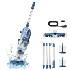 VEVOR Handheld Pool Vacuum, 26 GPM Cordless Spa Hot Tub Vacuum with Extension Pole, 60 Mins Running Time, Powerful Suction for Leaves and Debris, Rechargeable Pool Cleaner for Above Ground Pools